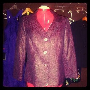 Purple Textured Print Blazer